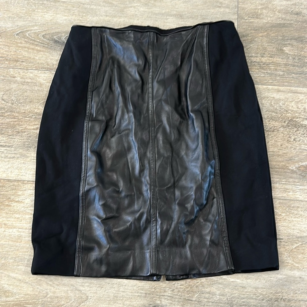 Faux leather pencil skirt